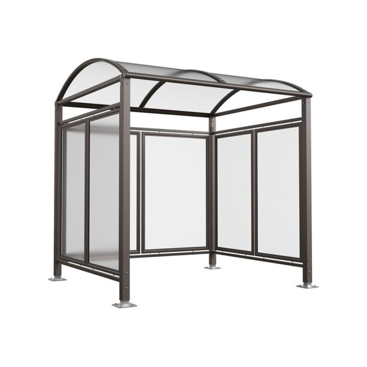 Abri vélos Voûte "M" Procity, initial + bardages fond + latéraux en polycarbonate -Version standard - Gris Procity