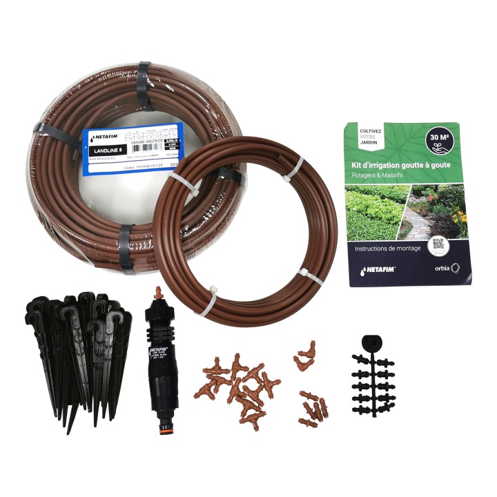 Kit irrigation goutte à goutte Netafim, pour massif et potager 30 m²
