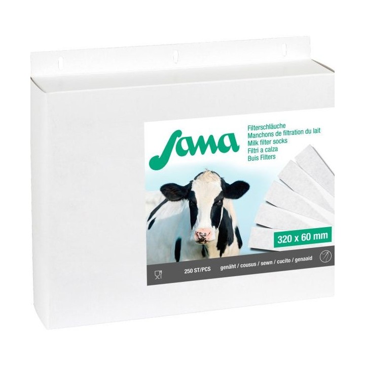 Filtre à lait cousu 57/60 mm x 320 mm - 250 pièces Sana