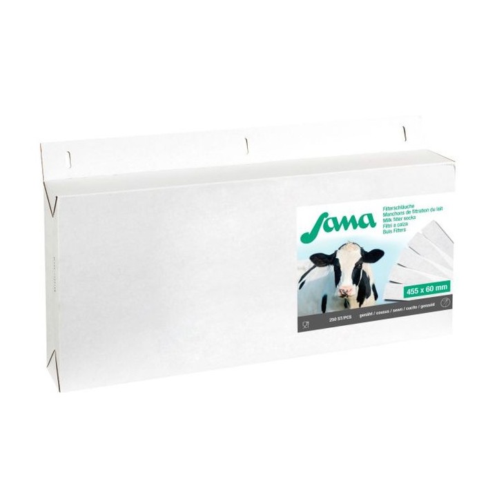 Filtre à lait cousu 57/60 mm x 455 mm - 250 pièces Sana