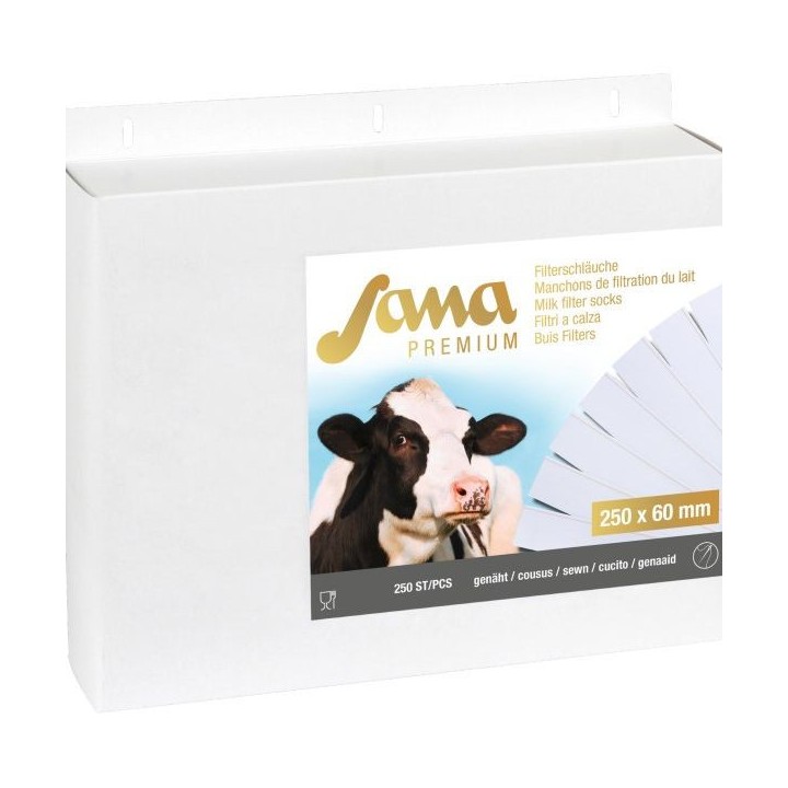 Filtre à lait cousu Premium 57/60 mm x 250 mm - 250 pièces Sana