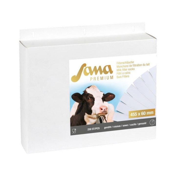 Filtre à lait cousu Premium 57/60 mm x 455 mm - 250 pièces Sana