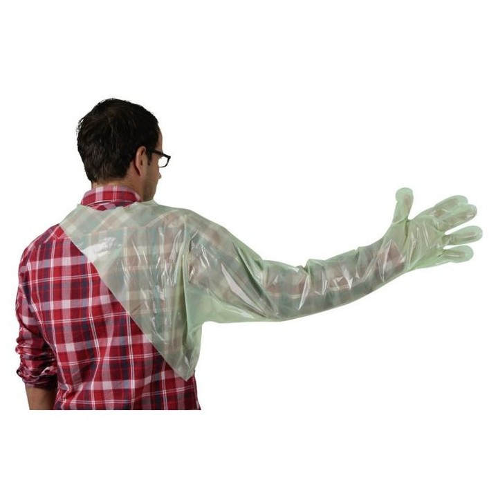 Gant à usage unique vert avec protection de l'épaule pour vétérinaire - 50 pièces Kerbl