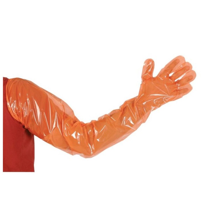 Gant à usage unique orange - 100 pièces VETbasis Kerbl
