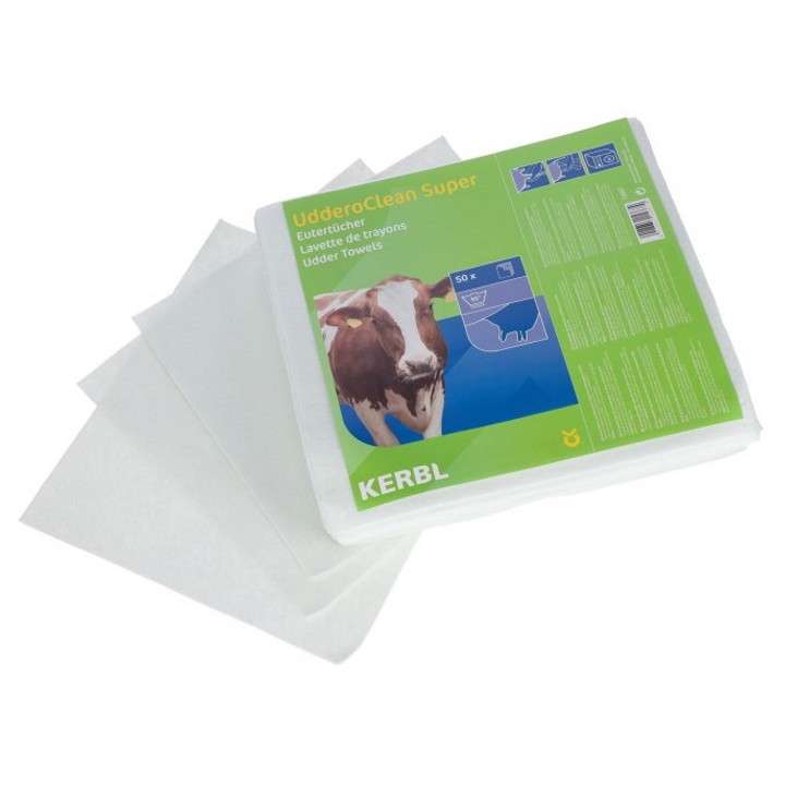 Lavette pour pis UdderoClean Super - 50 pièces Kerbl