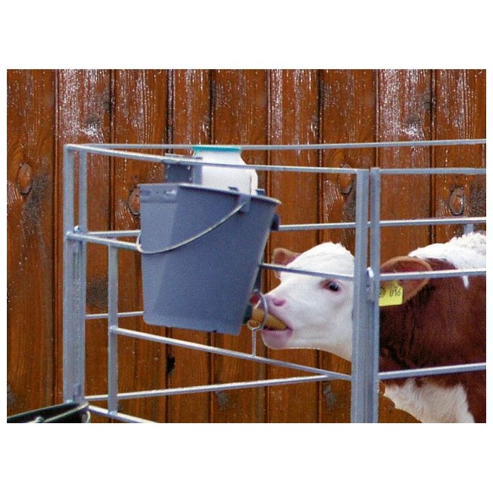 Seau pour veau gris 8 L avec clapet et tétine rouge Kerbl