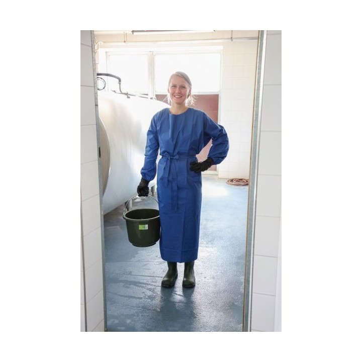Tablier de traite et de lavage bleu avec manches Kerbl