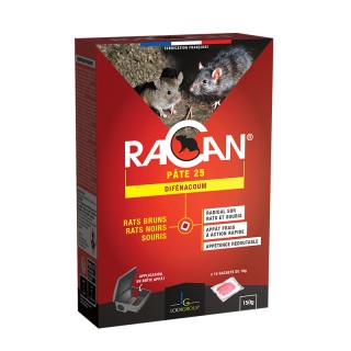 RACAN PATE 25 Rodenticide sous forme d'anticoagulant, étui de 150 g