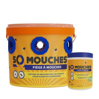 Kit SO MOUCHES comprenant 1 seau + 1 pot d'attractif