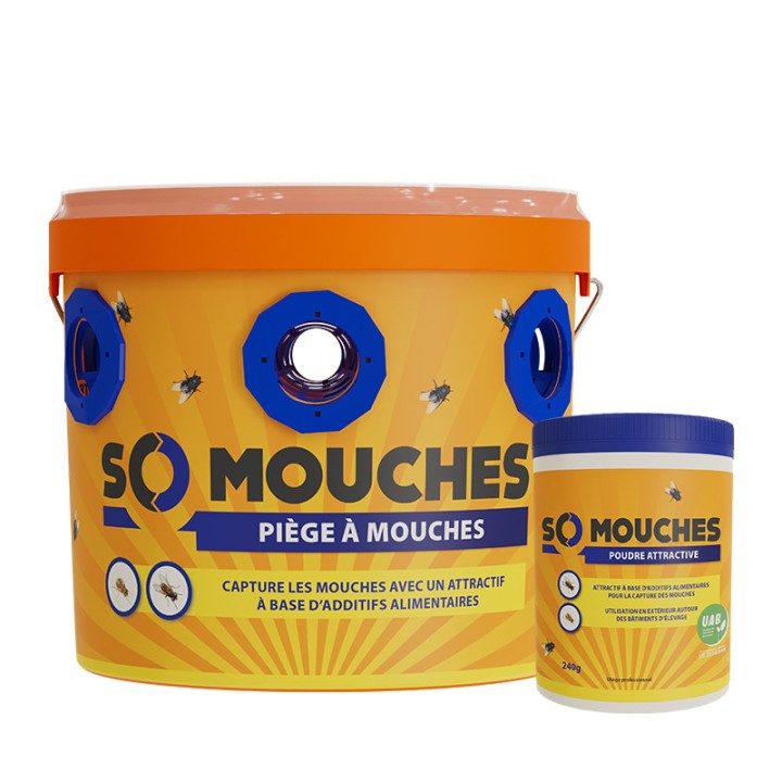 Kit SO MOUCHES comprenant 1 seau + 1 pot d'attractif