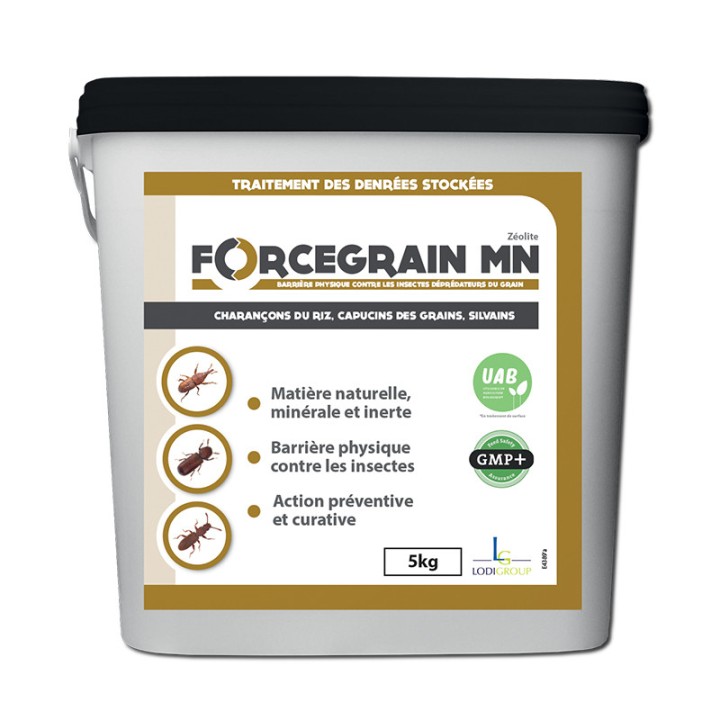 FORCEGRAIN MN Insecticide avec matière naturelle, minérale et inerte, seau de 5 kg