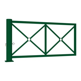 Barrière tournante décorative Procity, longueur 2010 mm x 1052 mm - Vert mousse