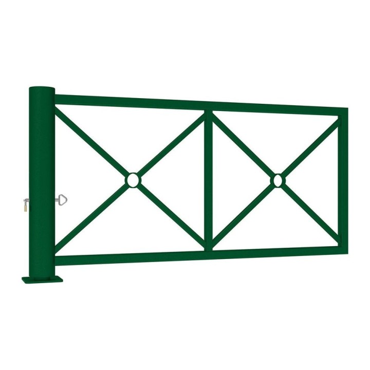 Barrière tournante décorative Procity, longueur 2010 mm x 1052 mm - Vert mousse