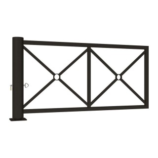 Barrière tournante décorative Procity, longueur 2010 mm x 1052 mm - Noir foncé