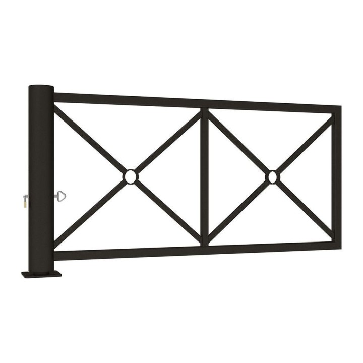 Barrière tournante décorative Procity, longueur 2010 mm x 1052 mm - Noir foncé