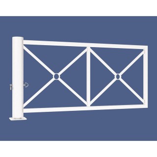 Barrière tournante décorative Procity, longueur 2010 mm x 1052 mm - Blanc pur