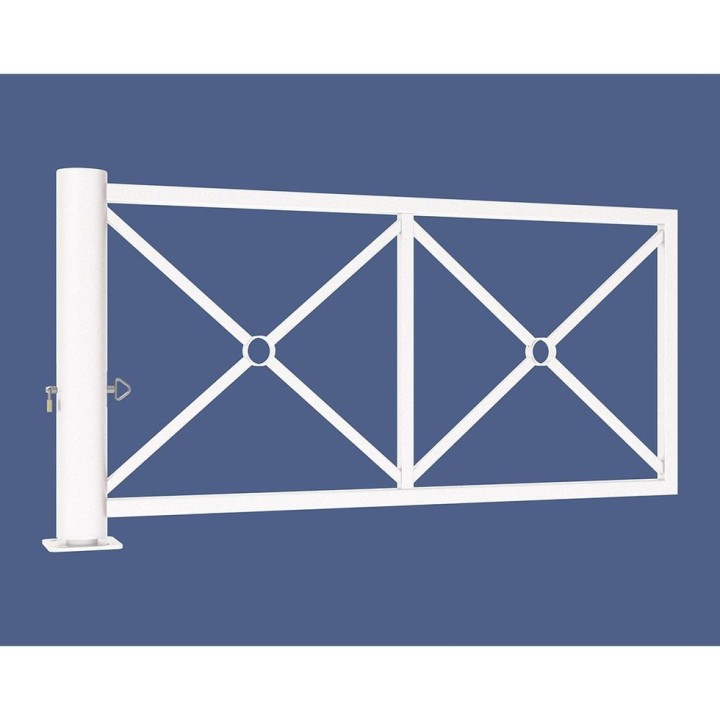 Barrière tournante décorative Procity, longueur 2010 mm x 1052 mm - Blanc pur