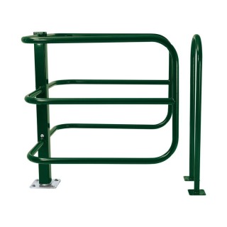 Barrière sélective Procity, 1 élément rotatif + 1 fixe, hauteur 1431 x largeur 1275 mm - Peint/Galva - Vert mousse