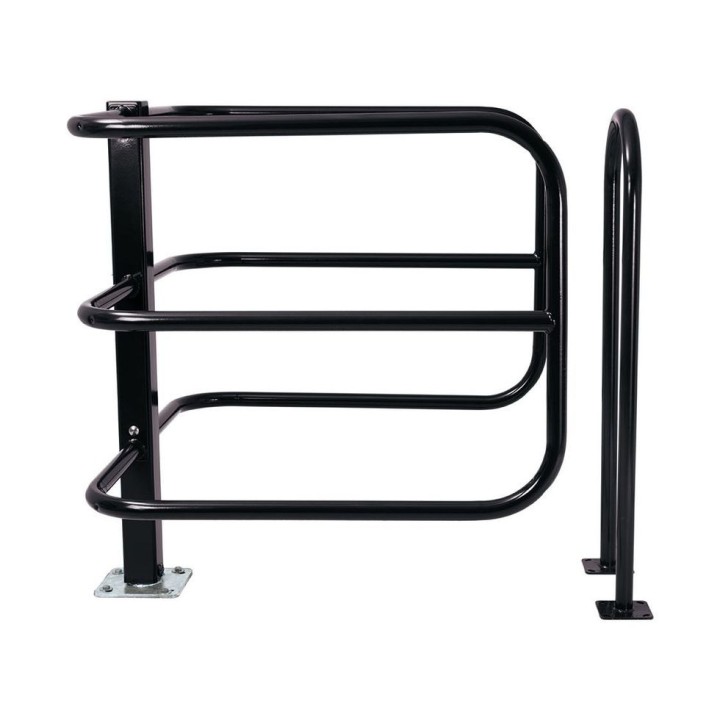 Barrière sélective Procity, 1 élément rotatif + 1 fixe, hauteur 1431 x largeur 1275 mm - Peint/Galva - Noir foncé