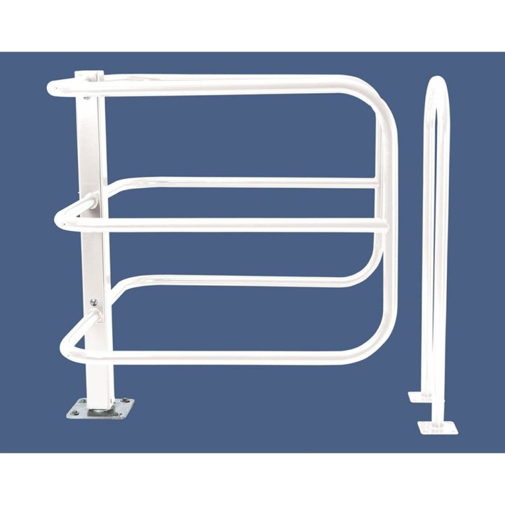 Barrière sélective Procity, 1 élément rotatif + 1 fixe, hauteur 1431 x largeur 1275 mm - Peint/Galva - Blanc pur