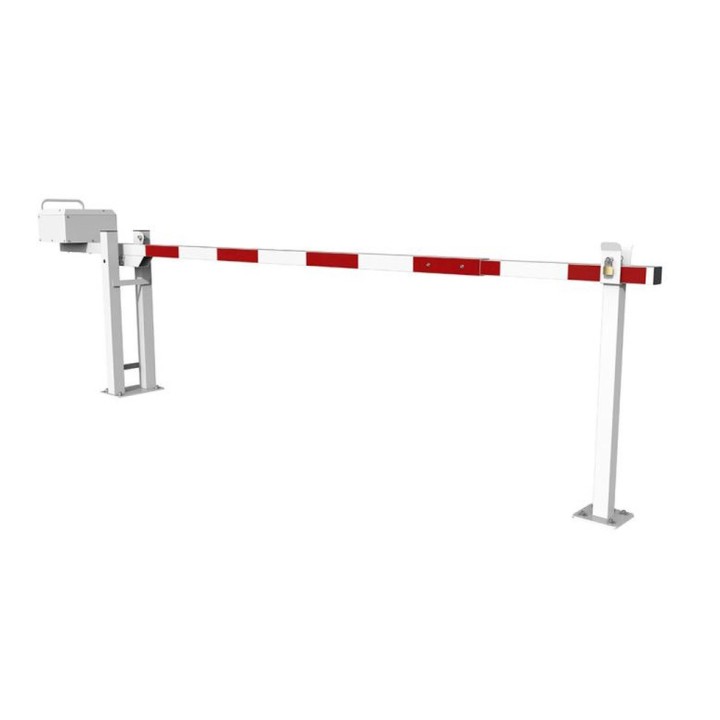 Barrière universelle lisse alu levante Procity, largeur modulable de 3200 à 6550 mm