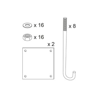 Kit de pose Procity pour portique : tôle gabarit + crosses de scellement - Long de 5000 à 7000 mm - Haut de 1900 à 2500 mm