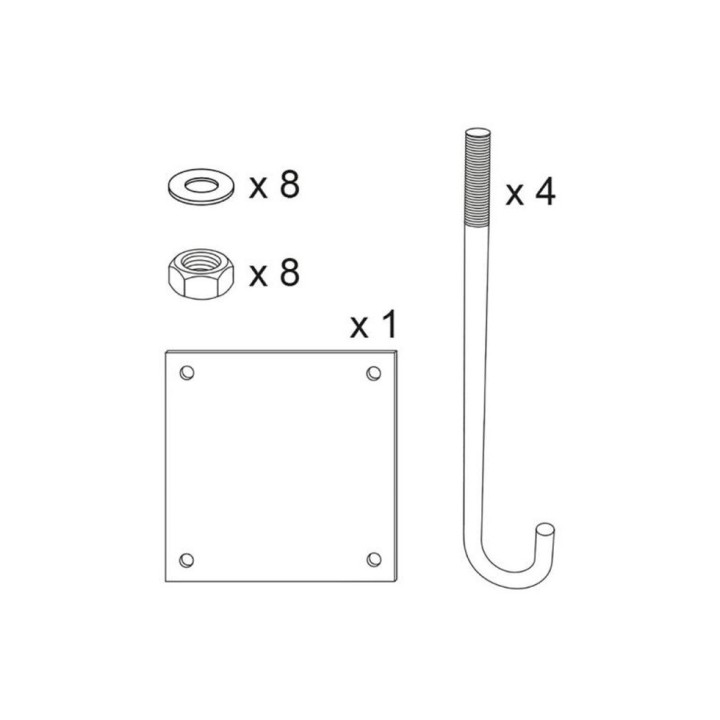 Kit de pose Procity pour demi portique : tôle gabarit + crosses de scellement - Long. 2500 à 3500 mm - Haut. 2500 à 3500 mm