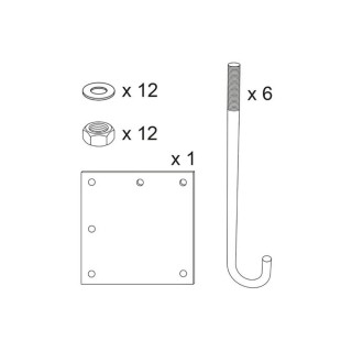 Kit de pose Procity pour demi portique : tôle gabarit + crosses de scellement - Long de 3500 à 6000 mm - Haut de 2500 à3500 mm