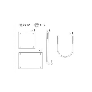 Kit de pose Procity pour barrière tournante très grande longueur : tôle gabarit + crosses de scellement galva