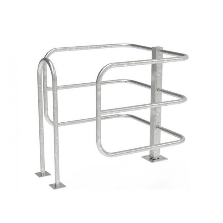 Barrière sélective Procity, 1 élément rotatif + 1 fixe, hauteur 1431 x largeur 1275 mm - Galva