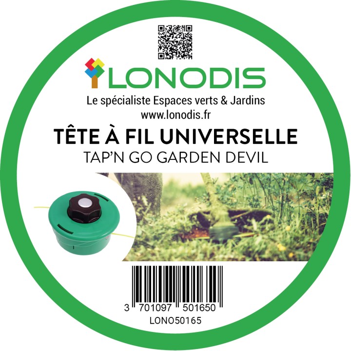 Tête Tap&Go Universelle, coupelle aluminium, GARDEN DEVIL