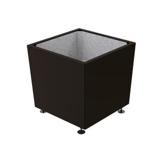 Bac à palmier Olbia carré Procity, acier galvanisé, 785x785x760 mm - Intérieur tôle galva - Noir foncé