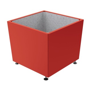 Bac à palmier Olbia carré Procity, acier galvanisé, 995x995x870 mm - Intérieur tôle galva - Rouge pourpre