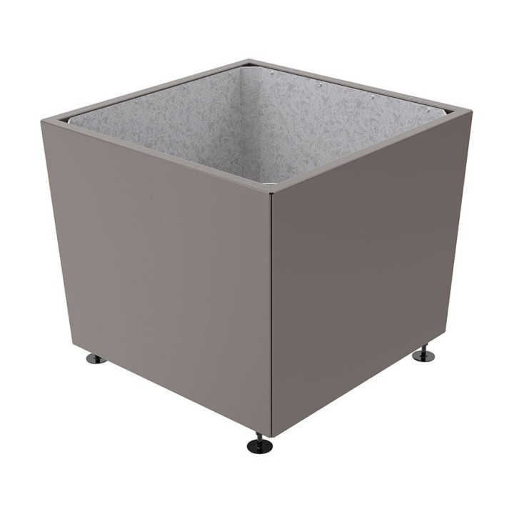 Bac à palmier Olbia carré Procity, acier galvanisé, 995x995x870 mm - Intérieur tôle galva - Gris Procity