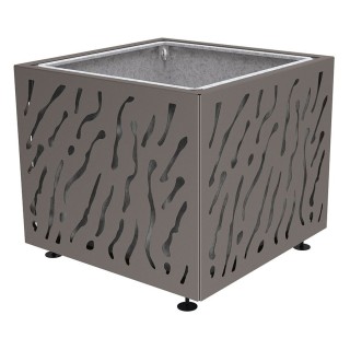 Bac à palmier Venise monochrome Procity, acier galvanisé, 990x990x870 mm - Bac acier amovible + anneaux - Gris Procity