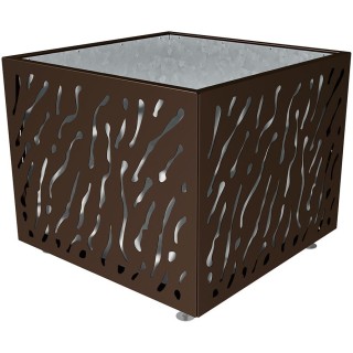 Bac à palmier Venise monochrome Procity, acier galvanisé, 1145x1145x960 mm - Intérieur tôle galva - Brun chocolat