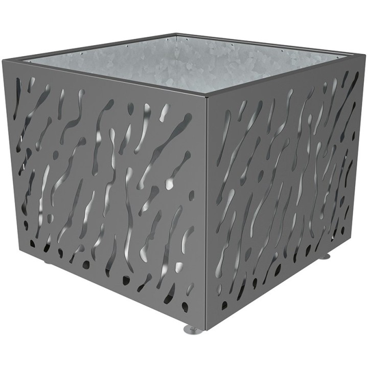 Bac à palmier Venise monochrome Procity, acier galvanisé, 1145x1145x960 mm - Intérieur tôle galva - Gris Procity