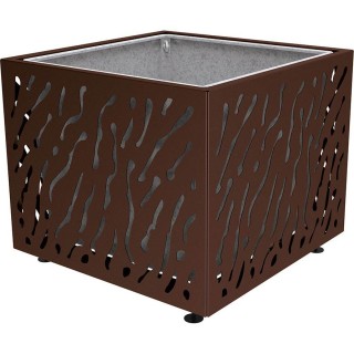 Bac à palmier Venise monochrome Procity, acier galvanisé, 1145x1145x960 mm - Bac acier amovible + anneaux - Brun chocolat