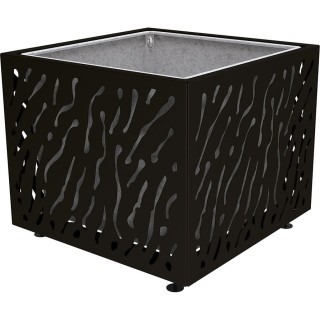 Bac à palmier Venise monochrome Procity, acier galvanisé, 1145x1145x960 mm - Bac acier amovible + anneaux - Noir foncé