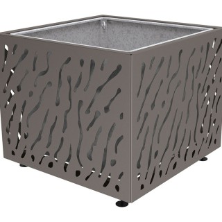 Bac à palmier Venise monochrome Procity, acier galvanisé, 1145x1145x960 mm - Bac acier amovible + anneaux - Gris Procity