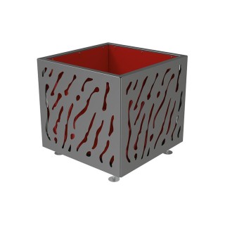 Bac à palmier Venise bicolore Procity, acier galvanisé, 790x790x760 mm - Intérieur tôle galva - Gris Procity