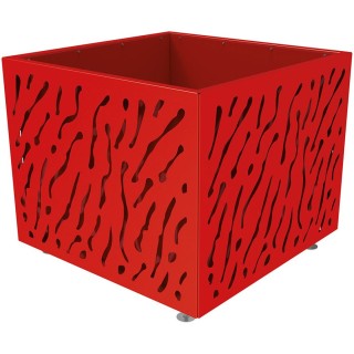 Bac à palmier Venise bicolore Procity, acier galvanisé,1145x1145x960 mm - Intérieur tôle galva - Rouge signalisation