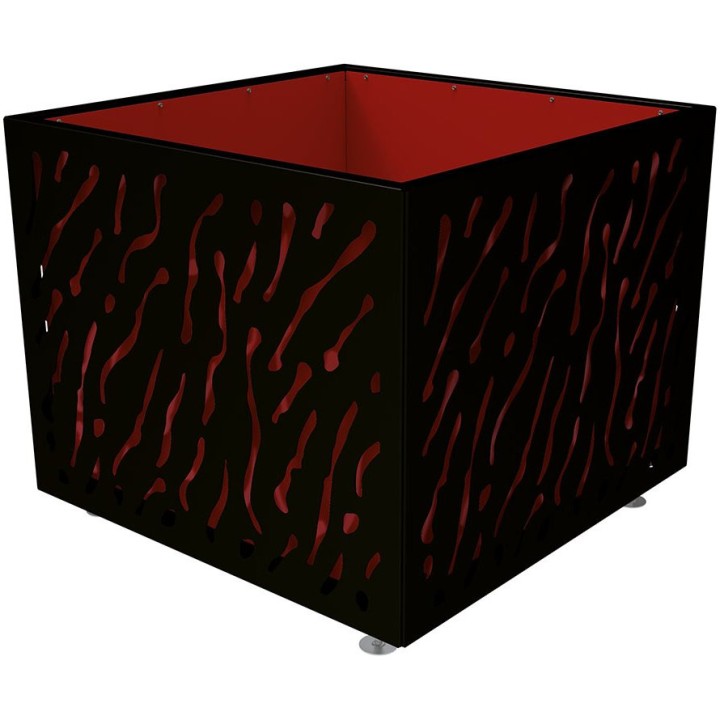 Bac à palmier Venise bicolore Procity, acier galvanisé,1145x1145x960 mm - Bac acier amovible + anneaux - Noir foncé