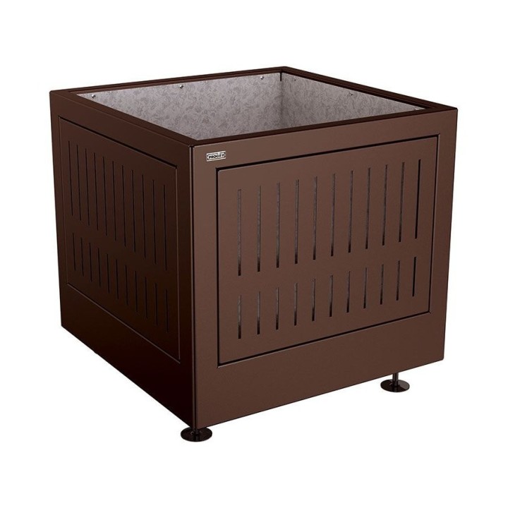 Bac à palmier Silaos acier Procity, 800x800x700 mm - Intérieur tôle galva - Brun chocolat