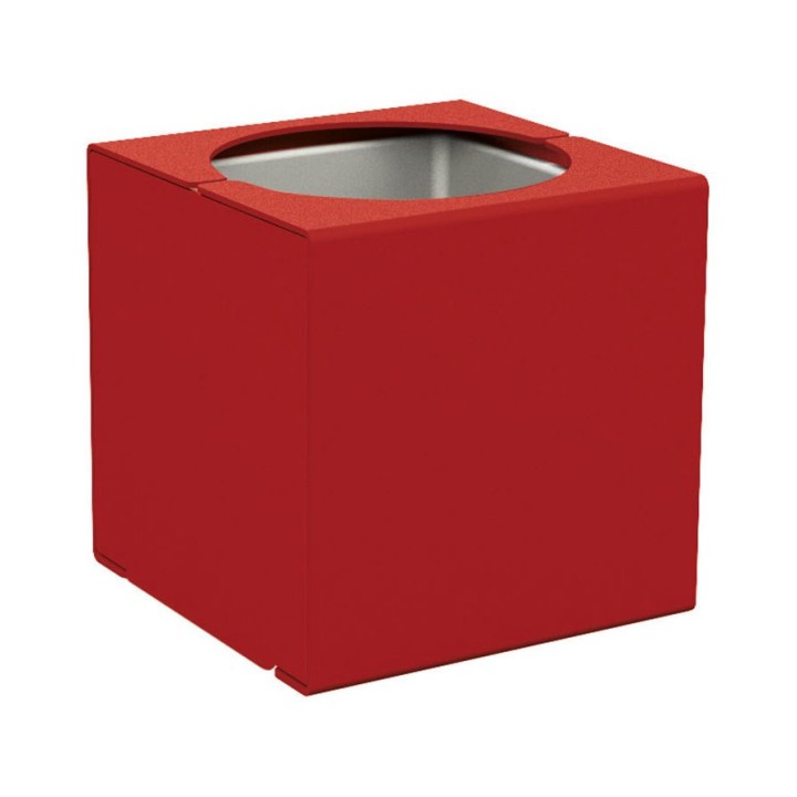 Bac à palmier KUB. acier Procity, 450x450x450 mm - Bac acier amovilble - Rouge pourpre