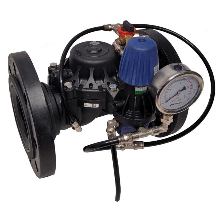 Vanne de contrôle hydraulique DOROT série 75, régulation amont 3 voies à brides DN80 NETAFIM