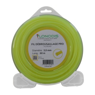 Fil de débroussaillage PRO Rond 3,0mm Jaune, blister de 60m