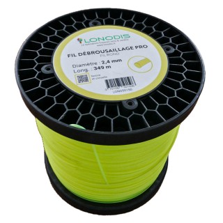 Fil de débroussaillage PRO Rond 2,4mm Jaune, bobine de 349m