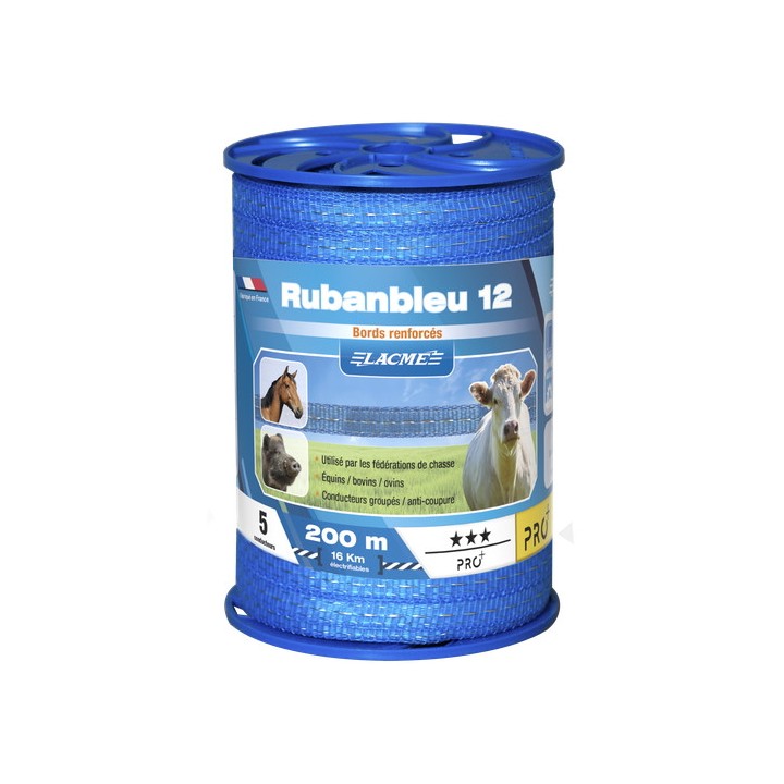 Ruban bleu 12 mm – 200 m Lacmé