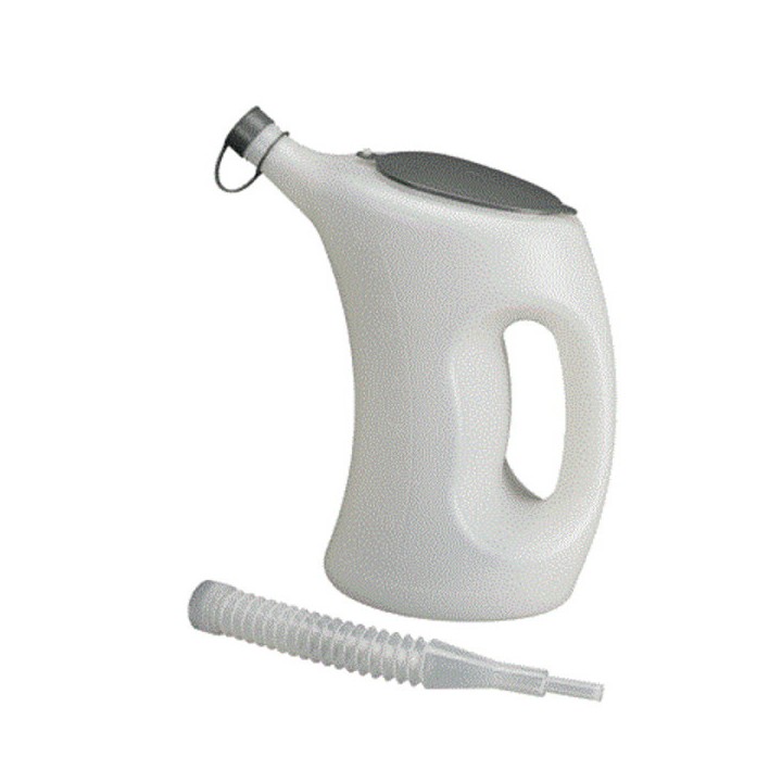Broc verseur gradué et blanc transparent avec couvercle, 5 L
